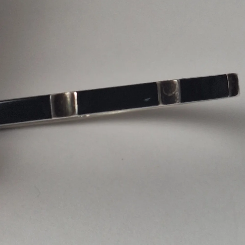 Vintage Taxco TM-22 Sterling Silver 925 Black Onyx Hinged Bracelet 26.5g Sz 6.75 - Picture 3 of 16